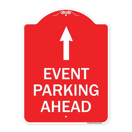 Signmission Designer Series Sign-Parking Sign & Post Kit, Red & White Aluminum Sign, 18" x 24", RW-1824-23366 A-DES-RW-1824-23366